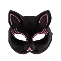 Máscara de gato con purpurina rosa - adulto