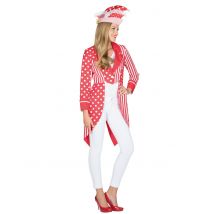 Disfraz de frac rojo y blanco - adulto