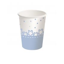 8 vasos de cartón estrellas azules 250 ml