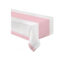 Mantel de papel corazones rosa 120 x 180 cm