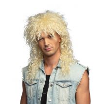 Peluca rubia de cantante de rock para adulto