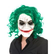 Aikuisten Halloween-lateksinaamari - Psykopaattinen Harlekiinihahmo - Vihreä - Ainutlaatuinen Koko