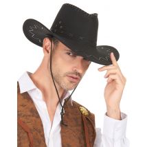 Aikuisten Musta Mokkapintainen Hattu Cowboy - Musta - Ainutlaatuinen Koko