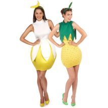 Banaani+ananas -naamiasasusetti Aikuisille - Keltainen - Ainutlaatuinen Koko