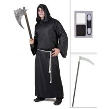 Viikatemies Hallowen-setti Aikuisille - Musta - Ainutlaatuinen Koko