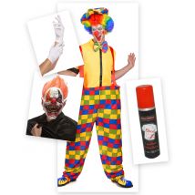 Kamalan Klovnin Halloweenasusetti - Värikäät - Ainutlaatuinen Koko
