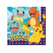 Paperiset Pokemon- Servetit 33 X 33 Cm 16 Kpl - Värikäät - Ainutlaatuinen Koko
