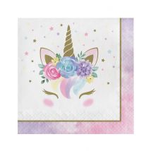 Keijukaismainen Yksisarvinen-servetit 33 X 33 Cm 16 Kpl - Multicolore - Ainutlaatuinen Koko
