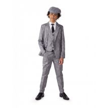 Suitmeister- 20-luvun Gangsterin Puku - Hopea/ Harmaa - 8-10 vuotta (122-128cm)
