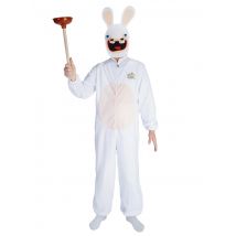 Rabbids-naamiaisasu Ja Naamari Aikuiselle - Harmaa, Valkoinen - S / M