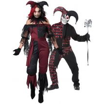 Aikuisten Psykopaattinen Harlekiini Ja Joker -naamiaisasu - Multicolore - Ainutlaatuinen Koko