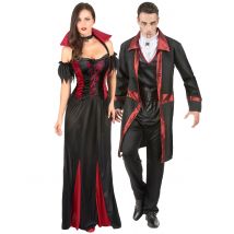 Tyylikäs Vampyyriparipuku Halloween Aikuisille - Musta - Ainutlaatuinen Koko