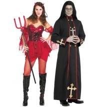 Punainen Seksikäs Paholainen Ja Demonimunkkipari Halloween-naamiaisasu - Multicolore - Ainutlaatuinen Koko