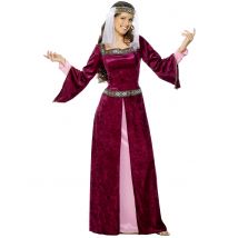Costume Regina Porpora Medievale Donna - Travestimenti Dalla A Alla Z - Rosso - L