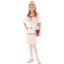 Costume Da Infermiera Con Cuffia Bambina - Uniformi - Grigio, bianco - L 10-12 anni (130-140 cm)