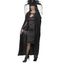 Mantello Strega Di Lusso Halloween - Magia E Orrore - Nero - Taglia Unica