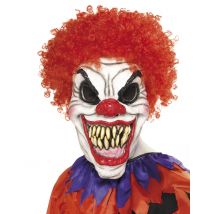 Maschera Spaventosa Da Clown Halloween - Magia E Orrore - Rosso - Taglia Unica