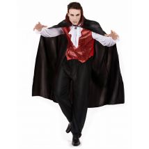 Costume Da Vampiro Uomo Halloween - Magia E Orrore - Rosso - XXL