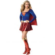 Costume Lusso Da Supergirl Sexy Donna - Travestimenti Per Lettera - Blu - Medium