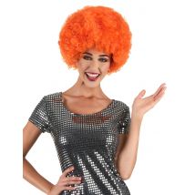 Parrucca Afro Disco Clown Arancione Confort Adulti - Retrò - Multicolore - Taglia Unica