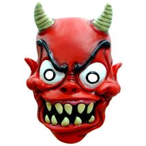 Maschera Demone Adulti Halloween - Magia E Orrore - Rosso - Taglia Unica