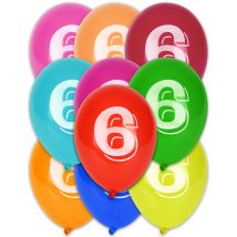 8 Palloncini Numero 6 - Multicolore - Taglia Unica