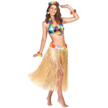 Gonna Hawaiana Lunga Adulto - Hawaï - Giallo - Taglia Unica