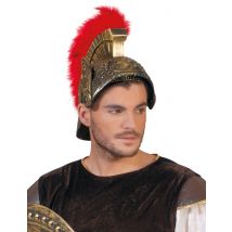 Elmo Romano Con Piume Rosse - Presepe Vivente - Rosso - Taglia Unica