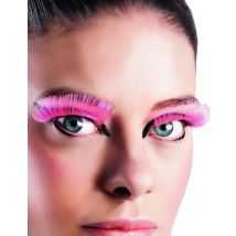 Ciglia Finte Lunghe Rosa Per Adulto - Fluo + Uv - Rosa - Taglia Unica