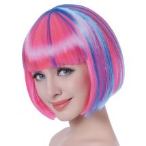 Parrucca Corta Multicolore Donna - Fluo + Uv - Multicolore - Taglia Unica