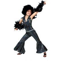 Costume Da Regina Della Discoteca Per Bambina - Travestimenti Per Lettera - Nero - 12 - 14 anni (152 cm)