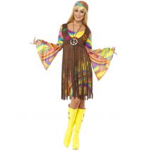 Costume Hippie Anni '70 Donna - Travestimenti Per Lettera - Marrone - S