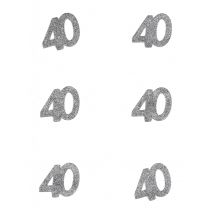 Coriandoli 40 Anni - Decorazione Atmosfera Compleanno - Argento - Taglia Unica