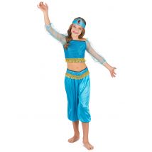 Costume Odalisca Azzurro Bambina - Travestimenti Per Lettera - Blu - L 10-12 anni (130-140 cm)