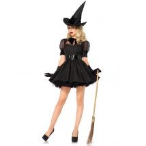 Costume strega di Halloween nero da donna