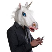Maschera Da Unicorno - Animali - Grigio, bianco - Taglia Unica