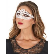 Maschera Con Pizzo Bianca Da Donna - Colori - Grigio, bianco - Taglia Unica