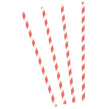 10 Cannucce A Righe Rosse E Bianche - Retrò - Rosso - Taglia unica