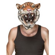 Maschera In Lattice Tigre Per Adulto. - Accessori Carnevale - Multicolore - Taglia Unica