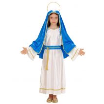 Costume Da Maria Bambina Natale - Travestimenti Per Lettera - Grigio, bianco - 4 - 5 anni (116 cm)