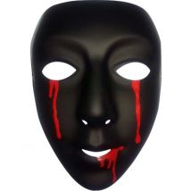 Maschera Nera Con Lacrime Di Sangue Halloween - Magia E Orrore - Nero - Taglia Unica