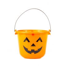 Secchio Zucca A Led 22 X 17 Cm Halloween - Zucche, Ragni - Arancione - Taglia Unica