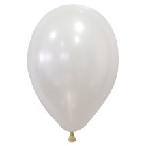 Confezione Di 50 Palloncini Color Bianco Metalizzati - Black And White - Grigio, bianco - Taglia Unica