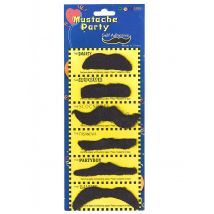 Confezione Di Baffi Neri Per Adulto - Accessori Carnevale - Nero - Taglia Unica