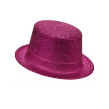 Cappello Cilindro In Plastica Con Paillettes Rosaadulto - Colori - Rosa - Taglia Unica