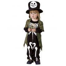 Costume Scheletro Della Notte Bambino Halloween - Magia E Orrore - Multicolore - 3/4 anni (98/104)