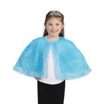 Mantella In Pelo Blu Bambina - Principesse - Blu - Taglia Unica