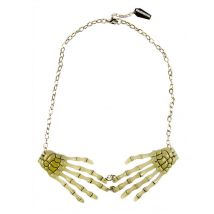 Collana Fluorescente Mani Da Scheletro - Fluo + Uv - Fluo - Taglia Unica