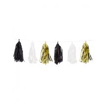 Ghirlanda 15 Pompom Dorati Neri E Bianchi 2.74 M - Chic + Shock - Multicolore - Taglia Unica