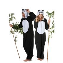 Costume Coppia Panda Per Adulto - Animali - Nero - Taglia Unica